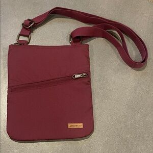 Eddie Bauer Connect Tech Crossbody Bag in Burgundy